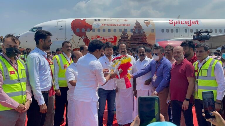 SpiceJet aircraft decked in special livery to commemorate the 44th Chess Olympiad
