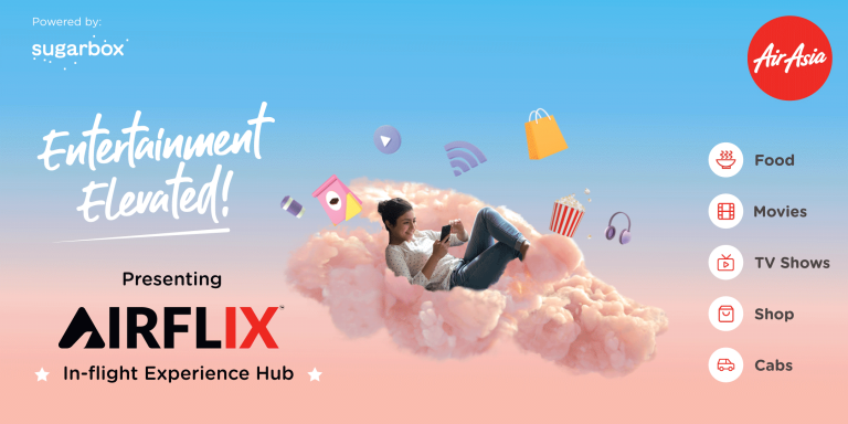 AirAsia India partners with Sugarbox to launch ‘first in the world’ multi-feature in-flight experience hub, ‘AirFlix’