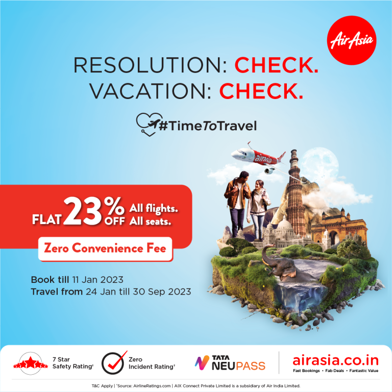 AIX Connect launches #TimeToTravel sale with flat 23% off on all flights